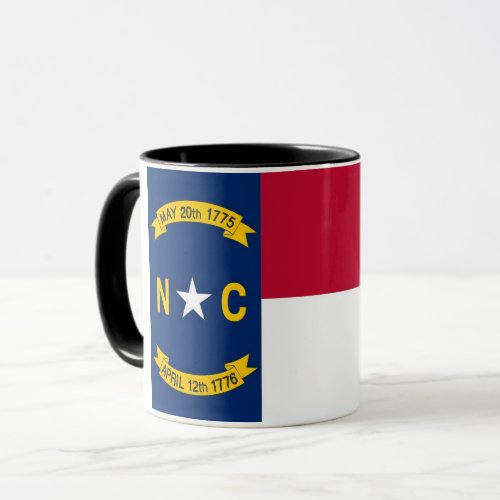 Black Combo Mug with flag of North Carolina USA