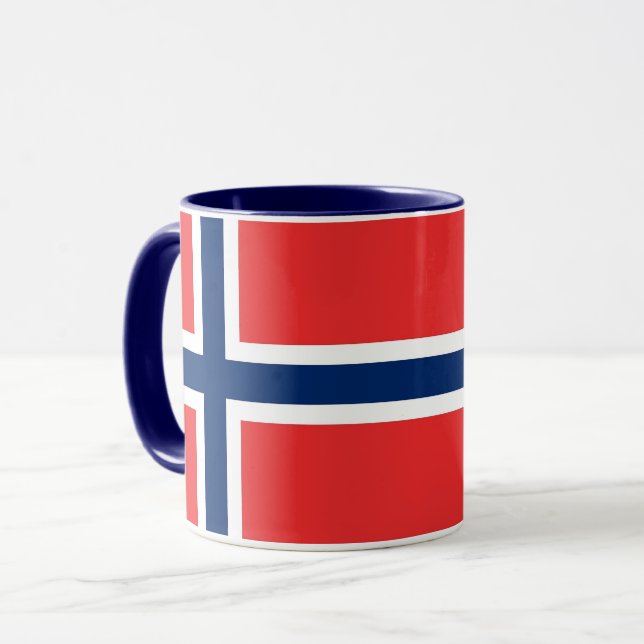 Black Combo Mug with flag of Norway (Front Left)