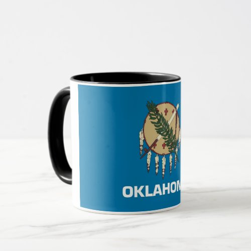 Black Combo Mug with flag of Oklahoma State USA