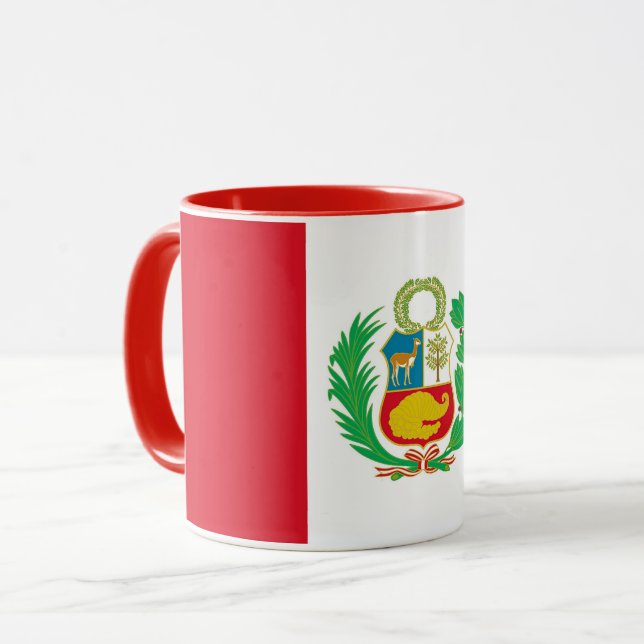 Black Combo Mug with flag of Peru (Front Left)