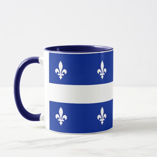 Black Combo Mug with flag of Quebec (Left)
