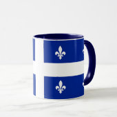 Black Combo Mug with flag of Quebec (Front Right)