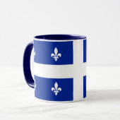 Black Combo Mug with flag of Quebec (Front Left)