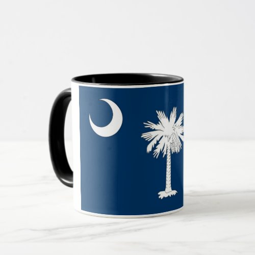 Black Combo Mug with flag of South Carolina USA
