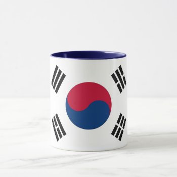 Black Combo Mug With Flag Of South Korea by AllFlags at Zazzle