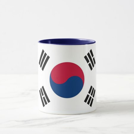 Black Combo Mug With Flag Of South Korea