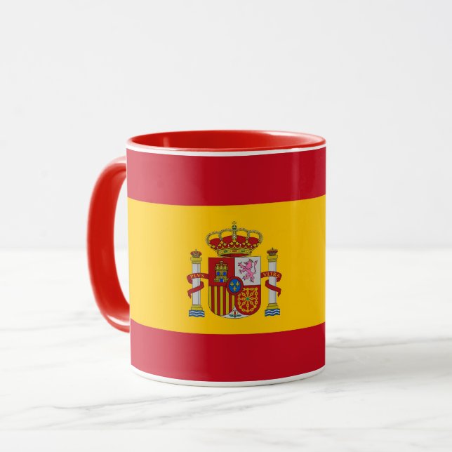 Black Combo Mug with flag of Spain (Front Left)