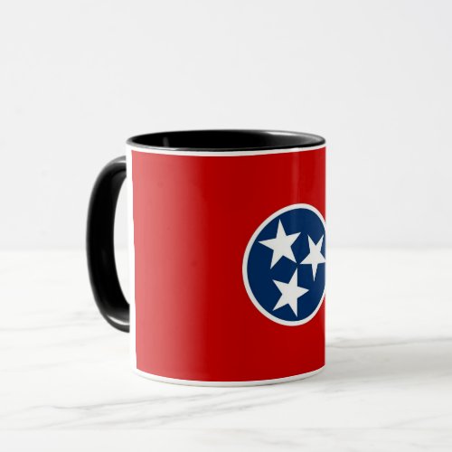 Black Combo Mug with flag of Tennessee USA
