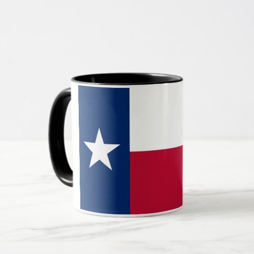 Black Combo Mug with flag of Texas USA