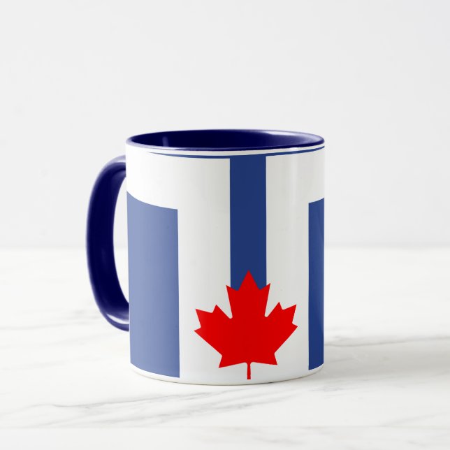 Black Combo Mug with flag of Toronto, Canada (Front Left)