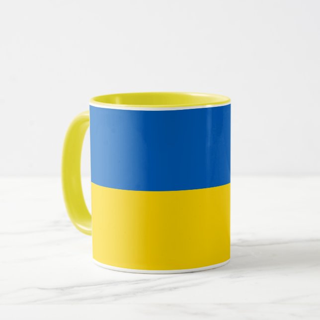 Black Combo Mug with flag of Ukraine (Front Left)