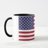 Black Combo Mug with flag of USA (Left)