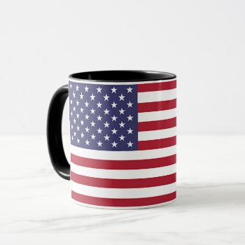 Black Combo Mug With Flag Of Usa by AllFlags at Zazzle