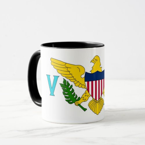 Black Combo Mug with flag of Virgin Islands USA