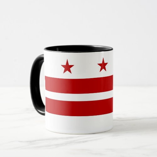 Black Combo Mug with flag of Washington DC USA