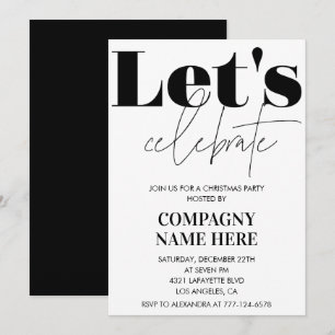 Black Company Christmas Party  Let's celebrate Invitation