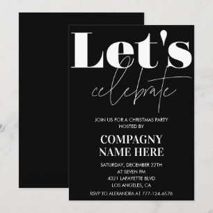 Black Company Christmas Party  Let's celebrate Invitation