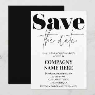 Black Company Christmas Party  Save the date Invitation