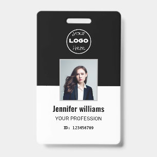Black Company Employee Photo ID Badge