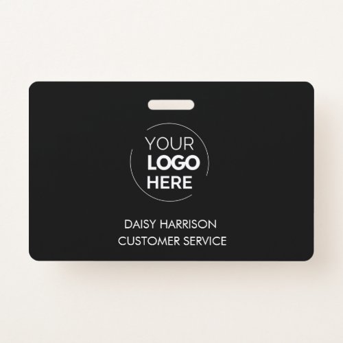Black Company Logo ID Modern Custom Employee Badge