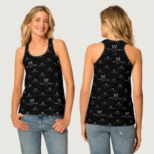 Black Company logo pattern Branded Women Business Tank Top