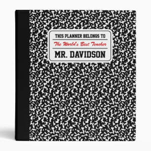 Black Composition Notebook 3 Ring Binder