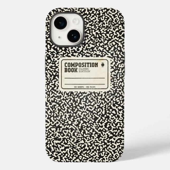 Black Composition Notebook Case-Mate iPhone Case (Back)