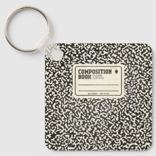 Black Composition Notebook Keychain