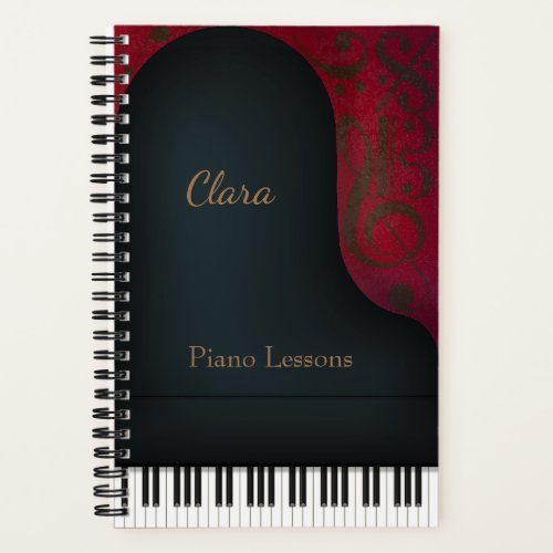 Black Concert Grand Piano  Notebook