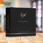 Black Concert Music Ensemble Choir Elegant Modern 3 Ring Binder<br><div class="desc">This simple, modern and stylish black binder features the design of a wavy music stave with a treble clef and music notes in faux gold complemented by elegant script typography. Perfect for professional musicians, choir concert performances, string quartets, string ensembles, orchestras conductors, music teachers, students and more. Customize it with...</div>