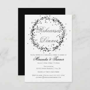 Black Confetti - 3x5 Rehearsal Dinner Invitation