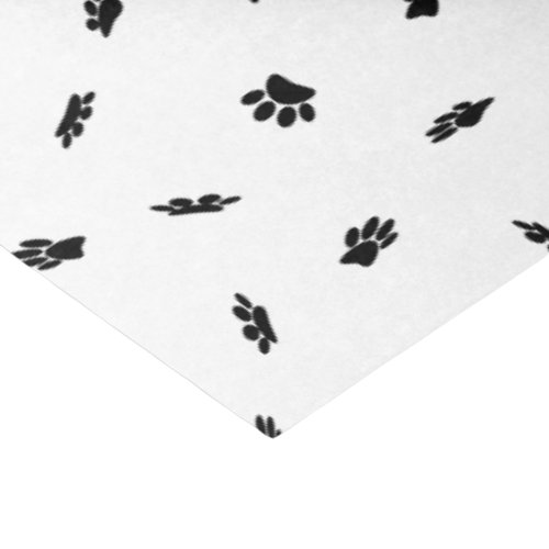 Black Confetti Dog Paw Print Pattern Custom Tissue Paper