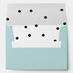 Black Confetti Dots on Lt Blue with Return Address Envelope