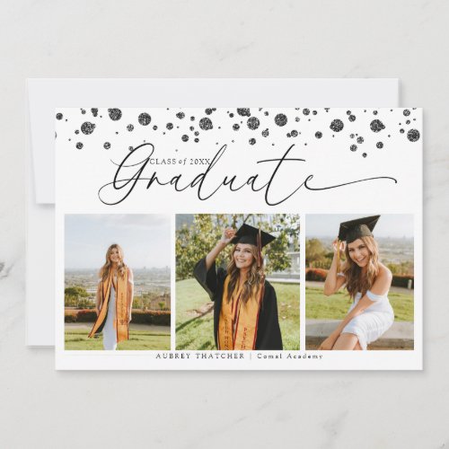 Black Confetti |  Photo Collage Graduation 