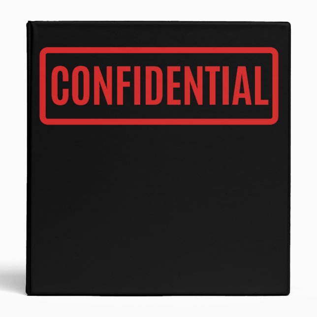Black Confidential 3 Ring Binder (Front)