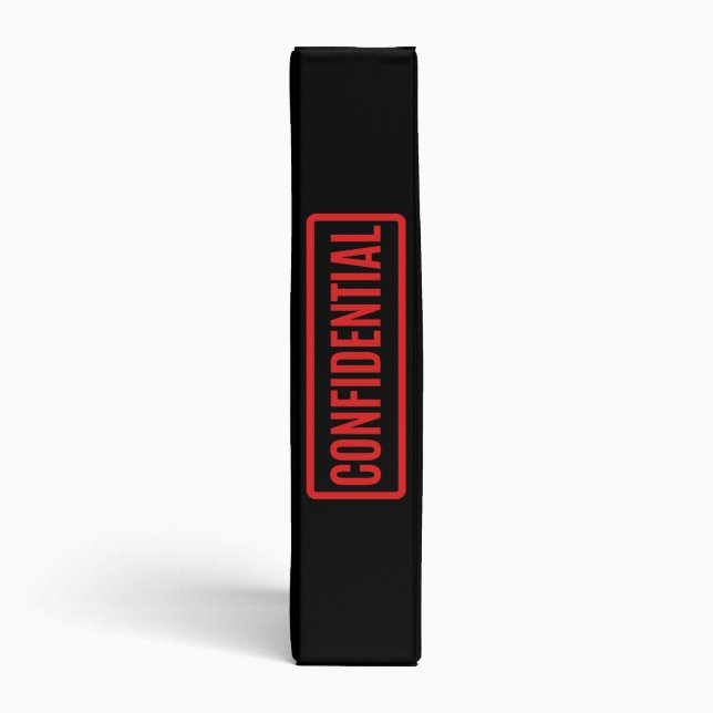 Black Confidential 3 Ring Binder (Spine)