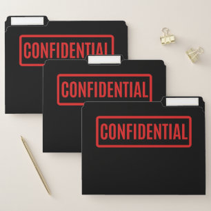 Black Confidential File Folder
