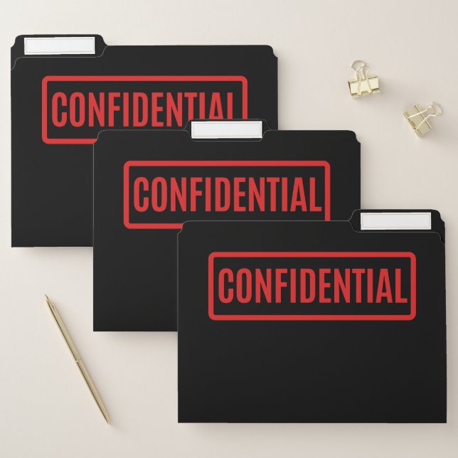 Black Confidential File Folder (Set)
