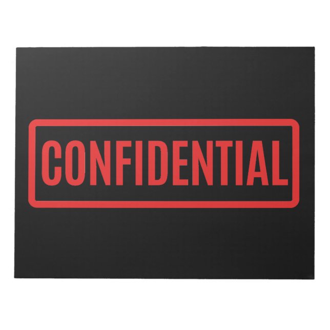 Black Confidential Notepad (Front)