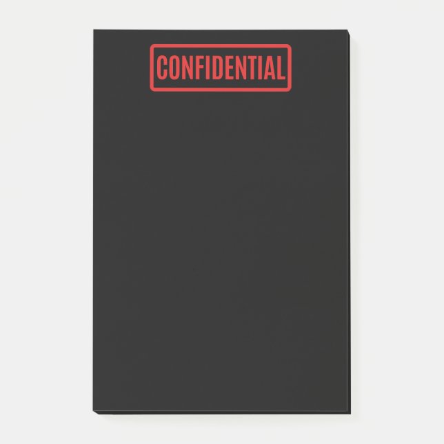 Black Confidential Post-it Notes (Front)