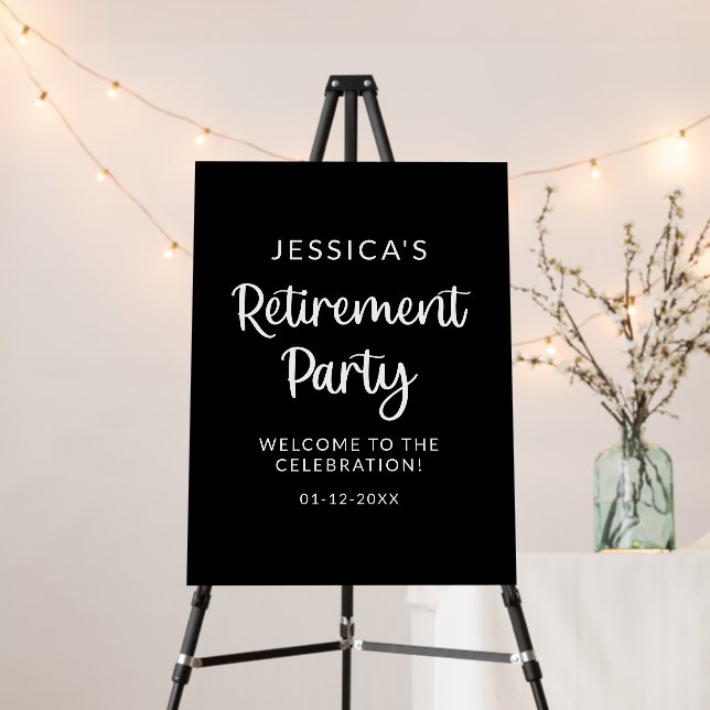 Black Congrats Retirement Party PosterWelcome Sign (In Situ (Stand))