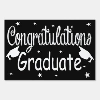 Black Congratulations Graduate Yard Sign