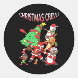 Black Cool Santa Claus African American Christmas Classic Round Sticker