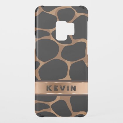 Black &amp; Copper Abstract Leopard Pattern Uncommon Samsung Galaxy S9 Case