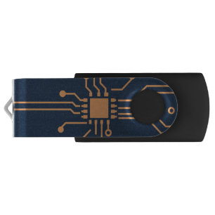 Black & Copper Circuit Board USB Flash Drive