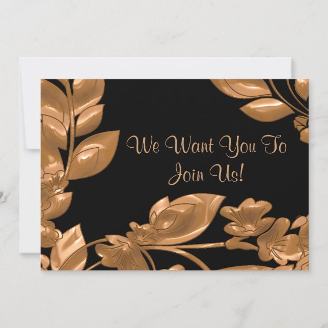 Black & Copper Garden Invite (Front)