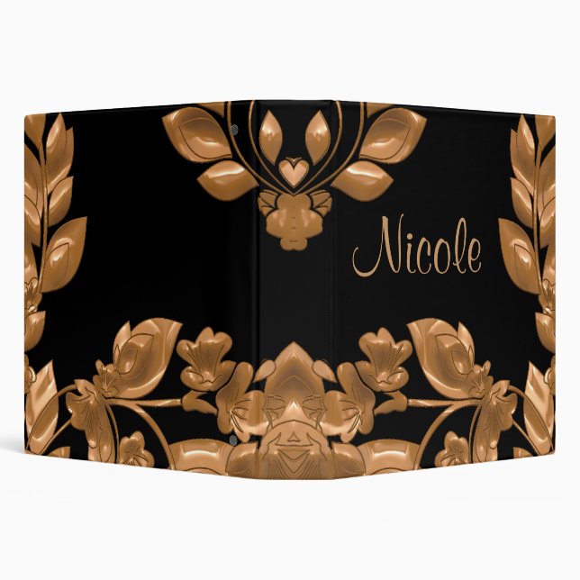 Black & Copper Garden Personalized Binder (Background)