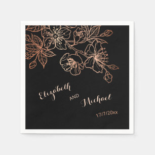 Black Copper Goth Wedding Napkins