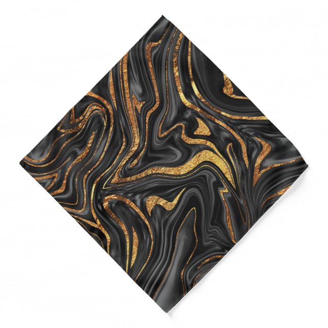 Black Copper Marble #1 #decor #art Bandana (Front)