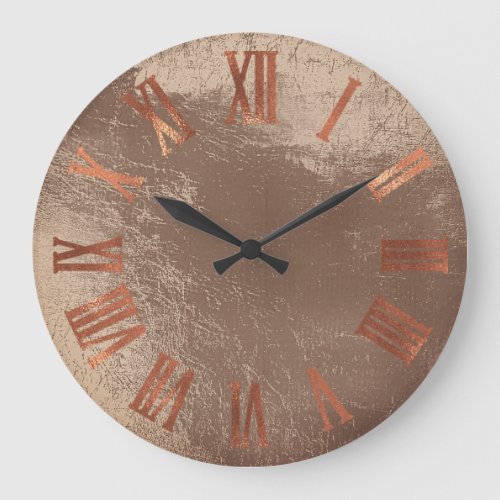 Black Copper Rose Gold Roman Bronze Glass Urban Large Clock